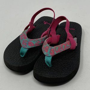 Sanuk Kids Pink Sling Back Flip Flop Sandals Size K‎ 9-10